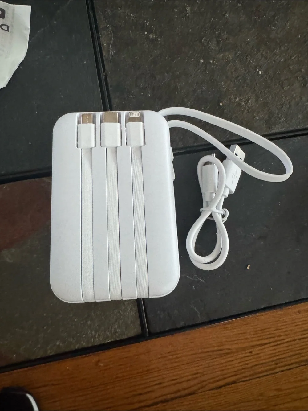 Portable White Power Bank with Digital Display - White 10,000 MAH